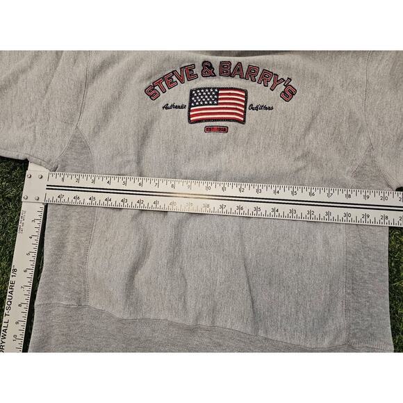Steve And Barry's Vintage Adult Small Medium Gray Crewneck USA Flag Y2K - Picture 4 of 6